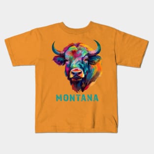 Montana American Bison Lover Buffalo for Men Women Souvenir Kids T-Shirt